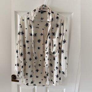 Zara Black Floral Print Shirt